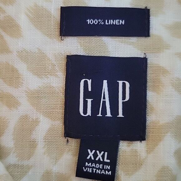 Gap 100% Linen Light Leopard Long Sleeve Boyfriend Shirt Size XXL - Picture 6 of 7